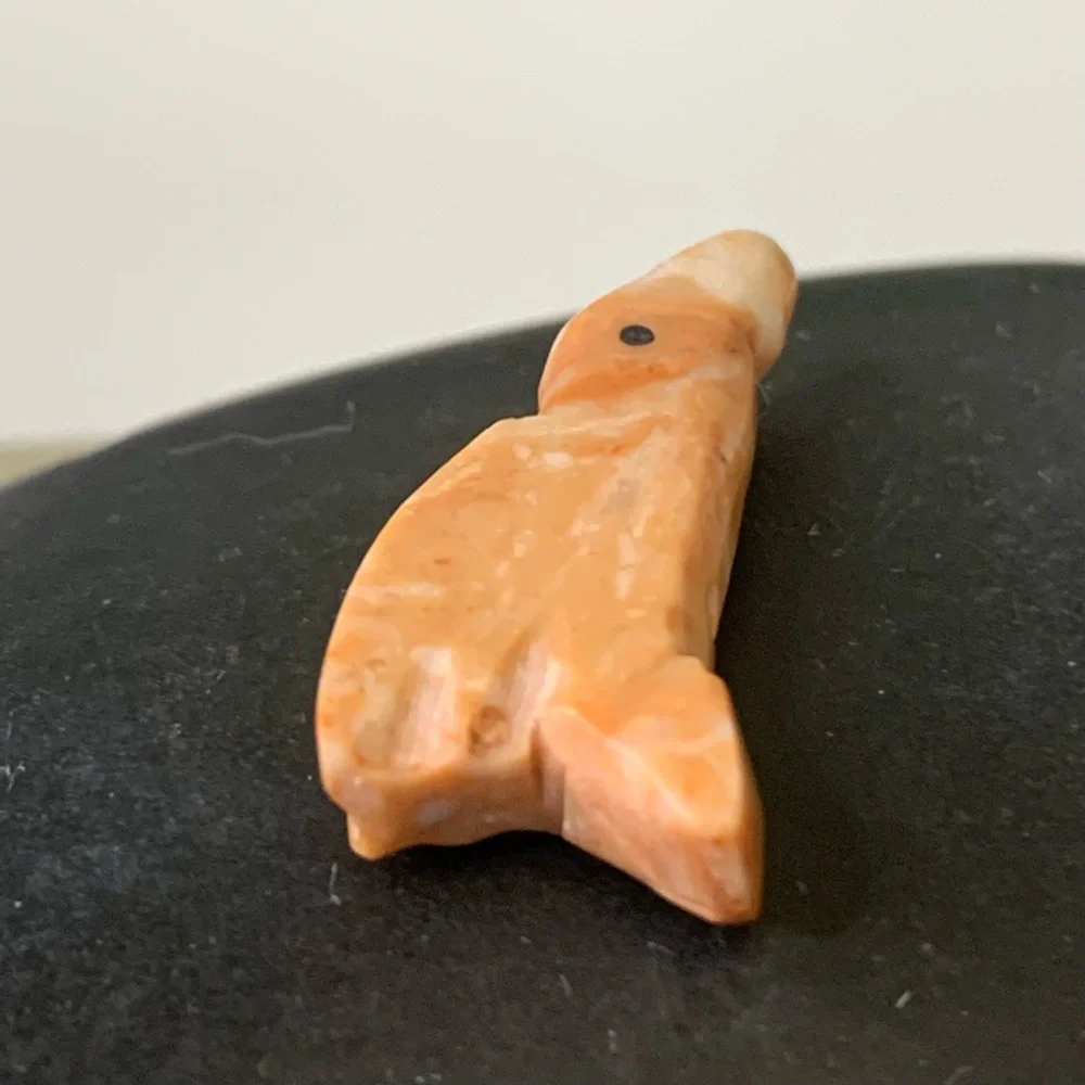 Vintage Native American Zuni Bird Fetish Bead Miniature Carved Stone Animal .9